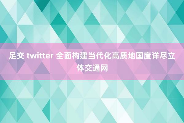 足交 twitter 全面构建当代化高质地国度详尽立体交通网