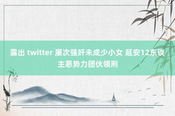 露出 twitter 屡次强奸未成少小女 延安12东谈主恶势力团伙领刑