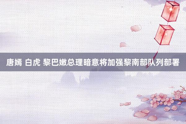 唐嫣 白虎 黎巴嫩总理暗意将加强黎南部队列部署